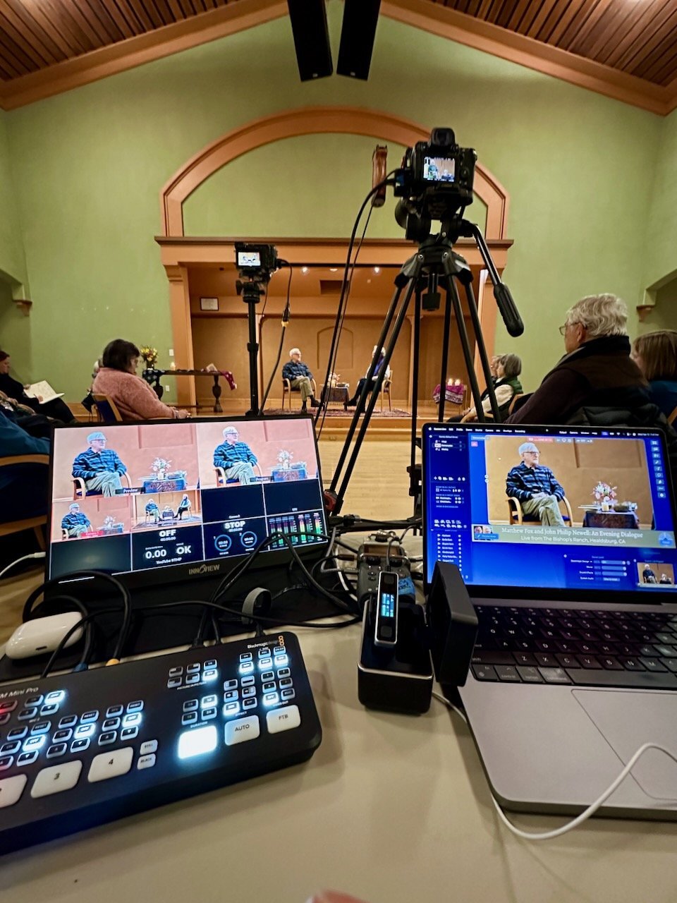 Livestream Production BTS - Matthew Fox and John Philip Newell